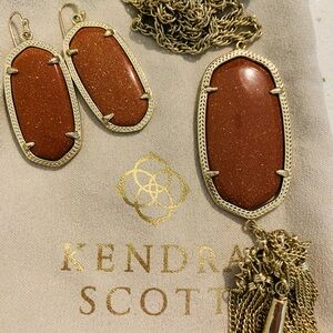 Kendra Scott Goldstone Earrings and Necklace Set